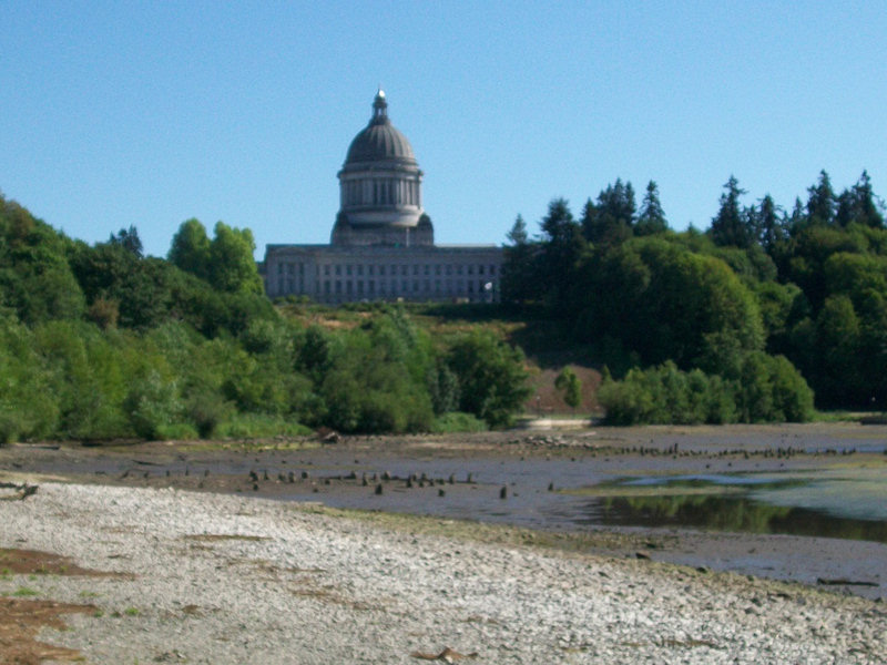 Capitol Lake Partially Drained